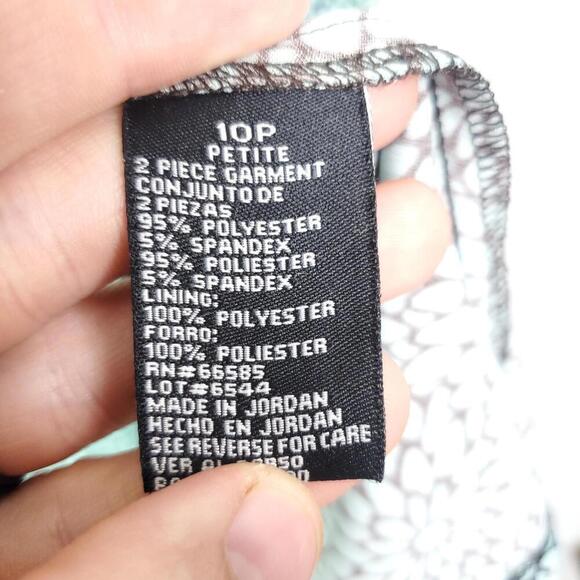 Perceptions Dress Womens 10P Empire Waist Babydoll Y2K Blue Brown Florals Midi - Picture 7 of 8